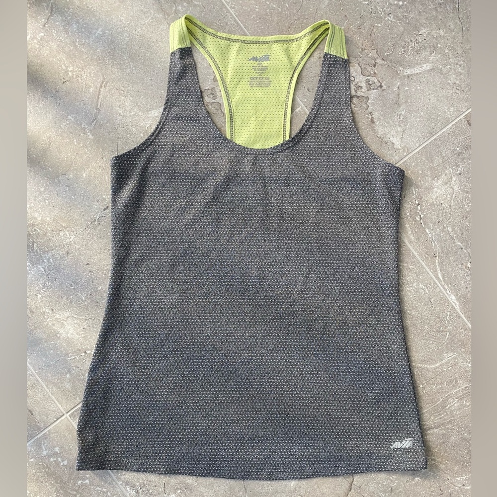 Avia Women’s Small workout tank grey green Racerback athletic tank top